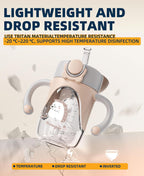 Bunnytoo Baby Sippy Cup with Weighted Straw for Infants 6-12 Months, 8oz Toddler Drinking with Handles, BPA-Free, Transition Trainer for 1+ Year Old (Purple)