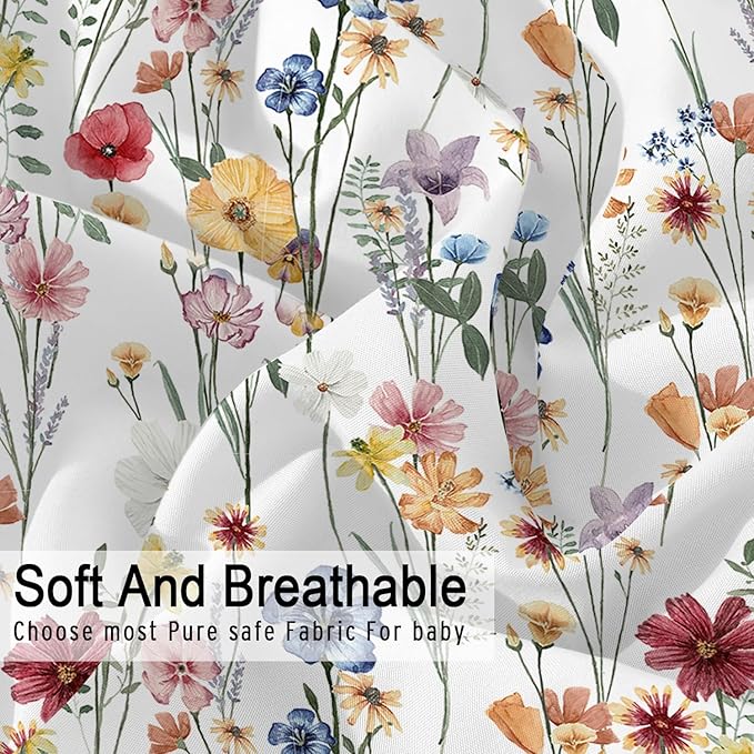 bimocosy Mini Crib Sheets,Pack and Play Sheets for Baby Girl Boy 4 Pack,Size 38"x 26" for Playard Mattress,Portable Mini Crib,Soft Pack N Play Sheets Fitted,Butterfly/Floral/Pink/Purple