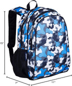 Wildkin 15-inch Kids Backpack – Durable, Padded, Adjustable for School & Travel - Blue Camo