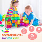 cossy 60 Pcs Magnet Tiles Magnetic 3D Building Blocks Set Educational Construction Toys for 3+ Year Kids with Stronger Magnets, Rivets-Fastened, Educational,Recreational, Conventional