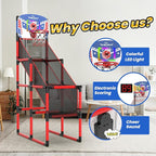 EagleStone 63IN Kids Arcade Basketball Hoop Indoor, LED Scoreboard Basketball Arcade Game Set for Outdoor with Cheer Sounds, Kids Basketball Toys for Boys Girls Age 3-5 5-7 4-8