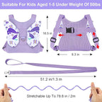 Accmor Toddler Harness Leash, 3 in 1 Cute Butterfly Kids Leash + Anti Lost Wrist Link for Outdoor Travel, Adorable Child Walking Harness Wristband Assistant Mini Strap Belt Protector for Baby Girls