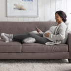 Boppy Total Body Pregnancy Pillow, Gray Wispy Leaves, Body Pillow for Prenatal and Postpartum Support, Removable Cover Included