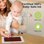 1-Pack Inkless Baby Hand and Footprint Kit - Mess Free Ink Pad for Newborn Keepsake, Dog Nose & Paw Print Kit, Clean Touch Ink Pad for Baby Hand & Footprints, Ideal New Mom Gifts(Auburn, Jumbo)