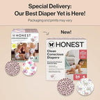 The Honest Company Clean Conscious Diapers for Delicate Skin | Up to 100% Leakproof | Hypoallergenic, Fragrance Free | Girl Prints | Club Box, Size 4 (22-37 lbs), 54 Count (Prints May Vary)
