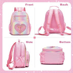 I IHAYNER Kids Glitter Lightweight Backpack for School Travel & Daycare, Toddler Backpack for Girls 3+ Preschool Kindergarten Elementary Kids Backpack-Rainbow Pink T