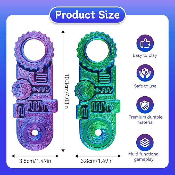 2025 New 3D Printed Fidget Ring Toys, 5-in-1 3D Printed Gear Ball Stress Sensory Toy, Mindful Meditation Gear Toys for Stress and Anxiety Relief, Back to School Supplies Fidget Toy for Kids Adults