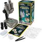 NATIONAL GEOGRAPHIC Dual LED Kids Microscope - 50+ pc Science Kit with 10 Prepared Slides & 10 DIY Blank Slides, Biology Experiment Activity, Microscope Kit for Kids 8-12 (Amazon Exclusive)