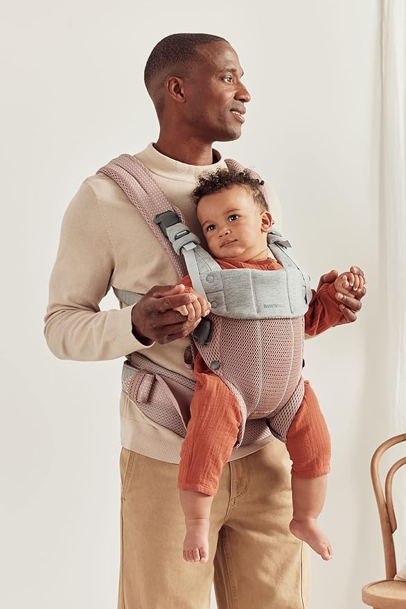 BabyBjörn Baby Carrier Harmony, Dusty Pink, 3D Mesh | 3-in-1 Ergonomic Baby Carrier; Newborn, Facing-in, Outward-Facing, and Back Carrying Positions Supported (7-40 lbs), Newborn to Toddler