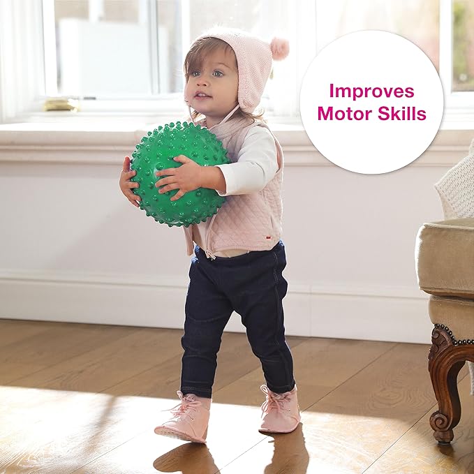 Edushape Original Sensory Ball for Baby - 7" Green Color Ball Enhances Gross Motor Skills for Kids 6 Months & Up