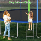 12FT 14FT Trampoline with Slide and Swings, ASTM Approved Outdoor Trampoline with Basketball Hoop and Ladder, Capacity for 5-7 Kids and Adults