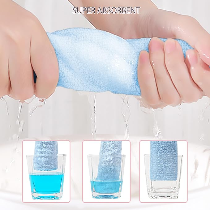 12 Pack Baby Washcloths 100% Cotton - Small Terry Wash Cloths 7.8" x 7.8" Soft Face Washcloth for Hand Body Sensitive Skin Thin Absorbent Wipes for Newborns Infant