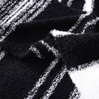 WRENGONGE Black White Throw Blanket, 50x70 Soft Cozy Striped Throw Blankets for Couch, Sofa, Bed, Travel, Lightweight Fluffy Warm Plush Decorative Blankets for Women, Men,Kids Gift