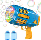 Upgraded Bubble Machine Gun, Built-in Solution, Automatic Blower, 8000+ Bubbles Per Minute for Kids Adults Maker Toys Indoor Outdoor Wedding Birthday Party - Blue