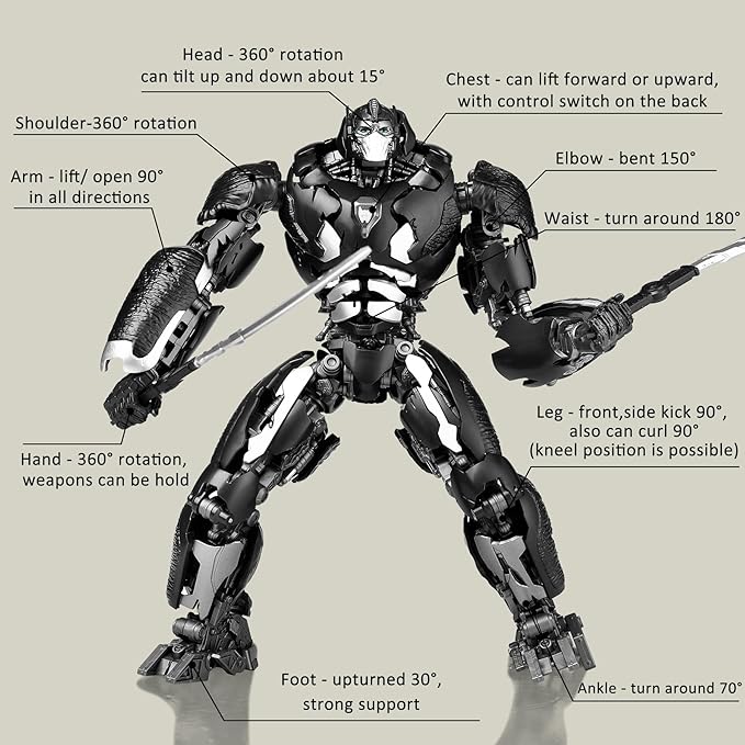 YOLOPARK Transformers Toys Optimus Primal Rise of The Beast Action Figure,Highly Articulated 7.87 Inch Transformer Toys for 8+ Year Old Boys and Girls,Adults,No Converting