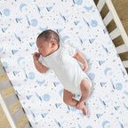 Lambs & Ivy Little Skipper Cotton Nautical Sailboat Fitted Crib/Toddler Sheet