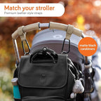 Baby Uma Stroller Hooks for Bags (2 Pack) - Leather-Style Stroller Clips and Hooks, Non-Slip Stroller Accessories, Carry 11 lbs Per Stroller Hook, Universal Baby Essentials & Stroller Accessories