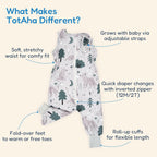 TotAha Toddler Sleep Sack with Legs, 0.5 TOG Light and Soft Baby Sleeping Bag, Walker Sleep Sack for Babies 12-24M, 2T-3T