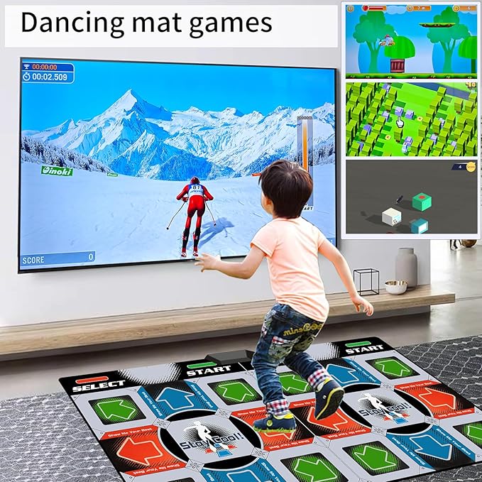 TV Dance Mat Games - Wireless Music Electronic Dance Mat Fun Dance Fitness Games for Kids, Christmas and Boys and Girls Birthday Gift Ideas, Silver Gray