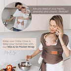 Baby Wrap Carrier - Premium Cotton Baby Carrier Wrap for Newborn to Toddler- Infant Carrier for Babies 8-35 lb - Baby Holder One Size Fits All with Front Pocket by Max&so