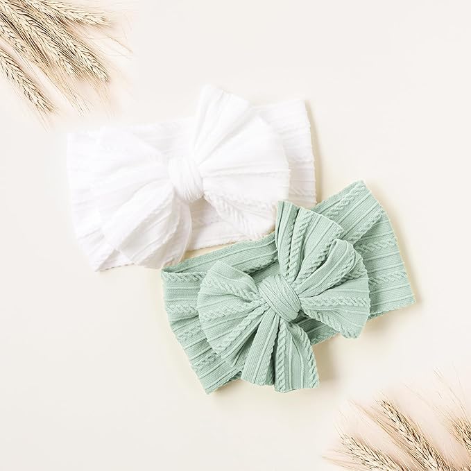 Niceye Handmade Baby Headbands Soft Stretchy Nylon Hair Bands with Bows for Newborn Infant Baby Toddler Girls