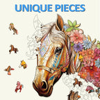 Wooden Puzzles for Adults, Horse Building Set Wooden, Irregular Wooden Puzzles Adult, Difficult Puzzle Gifts for Puzzle Lover, (XL-17.3 * 15.6in - 450pcs)
