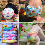 Mama Koala 3.0 Cloth Diapers for Babies, 6 Pack One Size Washable and Reusable Pocket Diapers for Newborns and Toddlers (Rainbow and Love)