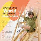 Avenlur Sweetgum Indoor Wooden Playset, 8-in-1 Climber with Rock Wall, Slide, Monkey Bars, Swing, Ages 2-6 Years