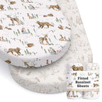 Baby Bassinet Sheets for Boy, Girl (Magic Forest) 2-Pack - Fitted Bedside Bassinet Sheets - Buttery Soft Cotton Blend for Standard Mattress Pad - Compatible with Halo BassiNest