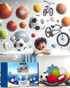 Bath Bombs for Boys with Toys Inside W/Flash Cards - Sports Bath Bombs for Kids - Gift Set of 18 Scented Organic Handmade - 2.5 oz with Natural Essential Oils - 18 Pack