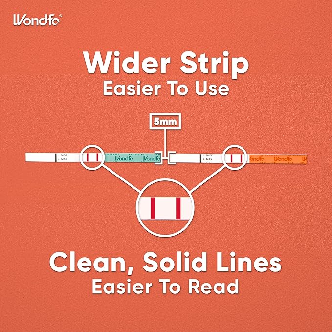 Wondfo 40 Ovulation Test Strips and 10 Pregnancy Test Strips Kit - Rapid Test Detection for Home Self-Checking, Birth Control and Fertility Management Urine Test (40 LH + 10 HCG)