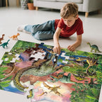 Jumbo Floor Puzzle for Kids,48 Piece Forest Dinosaur Large Jigsaw Puzzles, Fun Educational Preschool Learning Toy for Toddlers Ages 3-5,Gift for Boy Girl Ages 4-8
