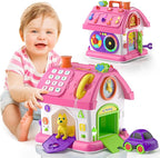 Montessori Toy for 1 Year Old Girl Gifts, Musical Bilingual Educational Toddler Toy Age 1-2 Yr 12-18 Month, First Birthday Gift for 1 Year Old Girl (Pink)