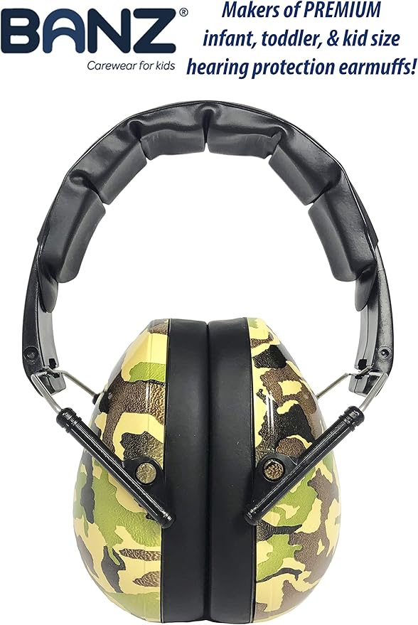 BANZ Kidz Earmuffs 2 Years & Older - Loud Noise Cancelling Kids Headphones & Toddler Ear Muffs, Size Adjustable