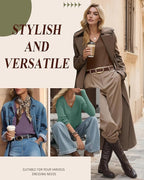 3 Pack Women's Maternity Nursing Tops, V Neck Breastfeeding Sweaters Long Sleeve Hidden Zipper Shirts