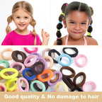 TaShow 500 Count Baby Hair Ties for Infants, Mixed Color, Soft Elastic Ponytail Holders for Toddler Girls, Cotton Baby Girl Hair Ties, 18 Colors