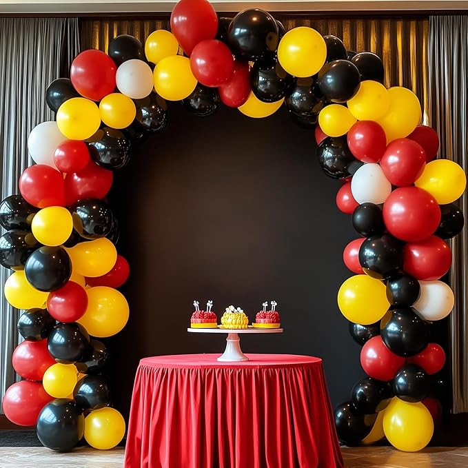 RUBFAC 129pcs Yellow Balloons Different Sizes 18 12 10 5 Inch Latex Balloon Garland Arch Kit for Masquerade Party Decoration Gender Reveal Graduation Anniversary Baby Shower Party Supplies