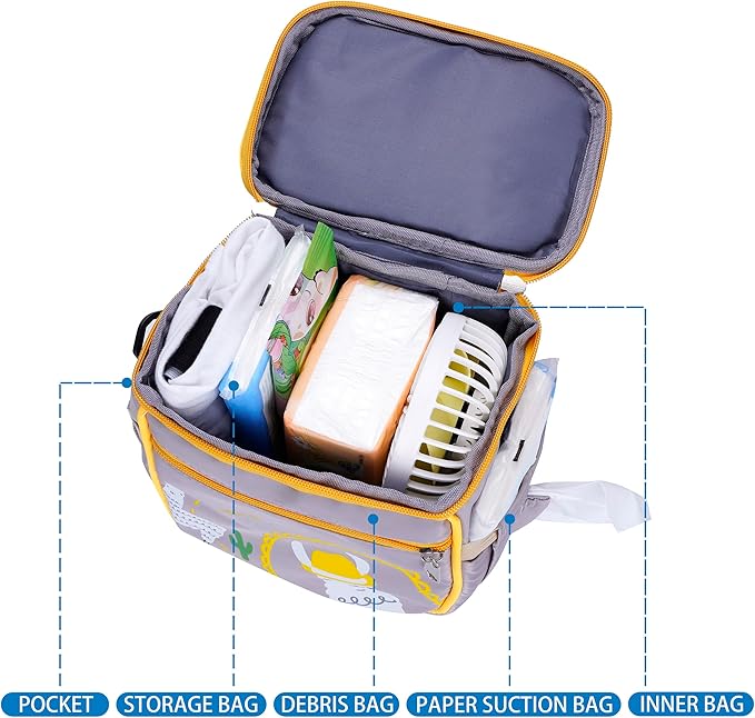 Baby Stroller Organizer Bag，Small Diaper Bag - Universal Stroller Organizer With Insulated Cup Holder,Pocket With Baby Wipes Dispenser，Adjustable Shoulder Strap(Grey)