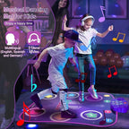 Flooyes Dance Mat Toys for 3-12 Year Old Kids, Electronic Dance Pad with Light-up 6-Button Wireless Bluetooth, Music Dance with 5 Game Modes, Birthday Toys Gifts for 3 4 5 6 7 8 9 10+ Year Old Girls