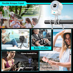 2 Pack Multifunctional Portable Stroller Fan 4 Speed 6600rpm High Speed Usb Rechargeable Personal Mini Handheld Fan Extended Tripod For Desktop Winding Kids Bed Treadmill Bike Golf Cart Outdoor Travel