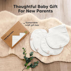 KeaBabies 4-Pack Baby Burp Cloths Baby Girl, Boy - Organic Cotton Burp Cloth, Extra Large, Absorbent, Soft Burping Cloths & Bibs Set for Babies, Newborn Burp Clothes, Thick Burp Rags (Soft White)