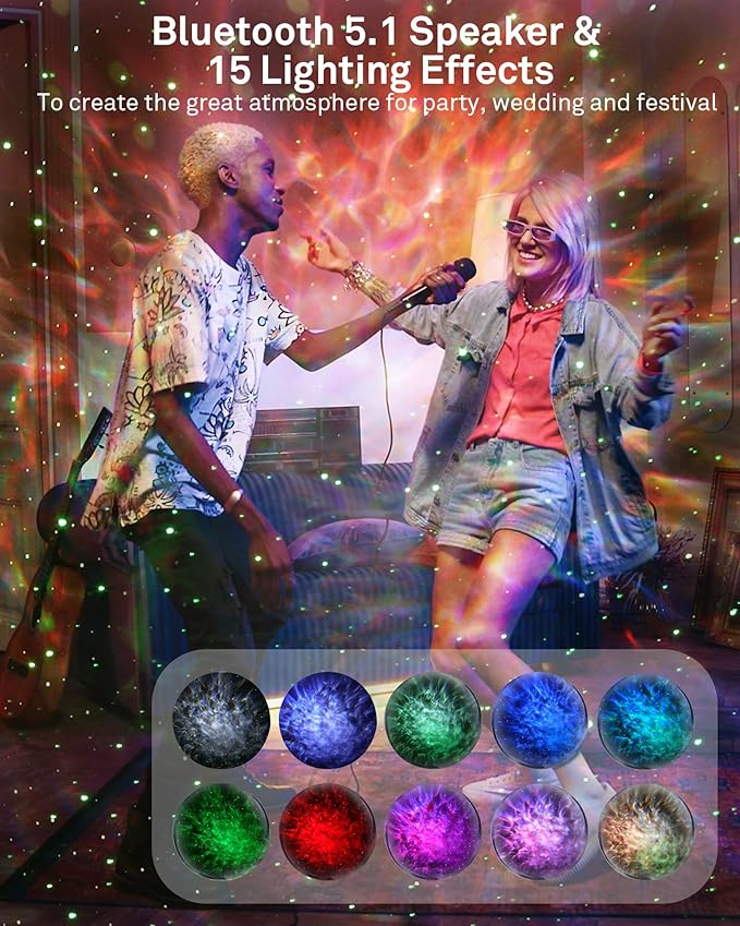 Astronaut Galaxy Projector, AIRIVO Star Projector for Bedroom, Robot Galaxy Projector Night Light for Kids, Bluetooth Speaker Ceiling Projector, Room Decor Gifts for Adults, Teens, Christmas