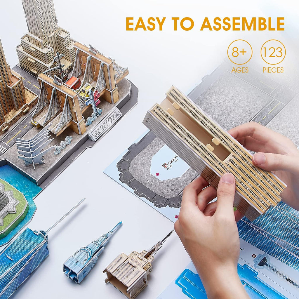 3D Puzzles for Kids Ages 8-10 Arts Crafts for Kids Ages 8-12 New York Cityline 3D Architecture Crafts for Girls Ages 8-12, Toys Gifts for 8 Year Old Girls Gifts for 10 Year Old Girl Building Model