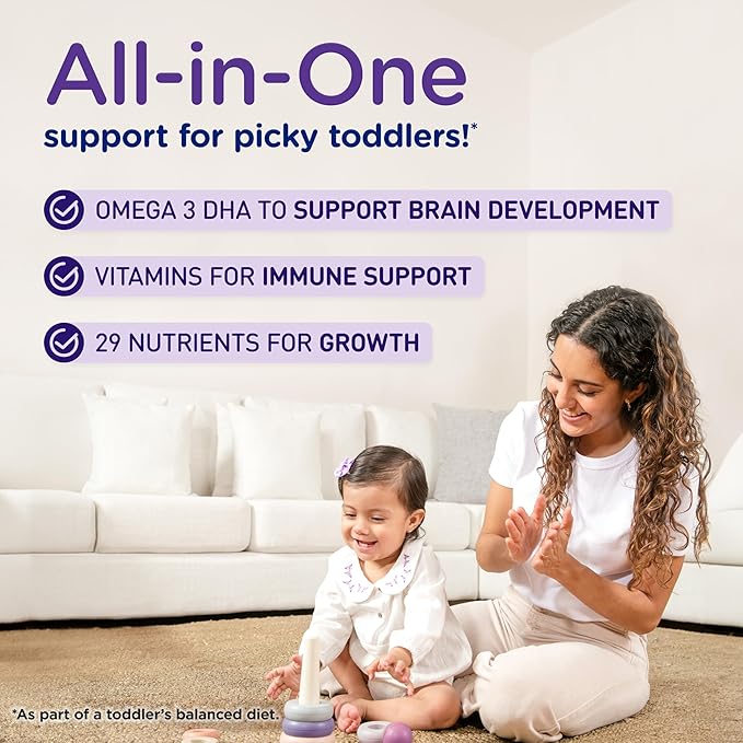 Enfagrow PREMIUM Gentlease Toddler Nutritional Drink, Made with Real Milk, Designed to Ease Fussiness, Gas & Crying, Brain-Building Omega-3, Nutrients for Growth & Immune Support, Powder Can, 29.1 Oz