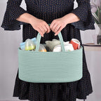 COMSE Baby Diaper Caddy Organizer, Car Caddy, Diaper Change Organizer, Gift Baskets Empty, Portable Tote Bag with Divider, Baby Shower Gifts Newborn Essentials Registry Must Have, Light Green