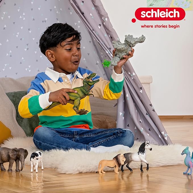 Schleich Horse Club - 34PC Stall Horse Toy Playset with Mare and Foal Figure, Cat Figurine, and Accessories - Stable Extension Set for Girls and Boys - Interactive, Realistic Kids Toys Ages 5+ | 42611