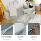 Foam Climbing Blocks for Toddlers 1-3 - Baby Climb and Crawl Activity Playset - Indoor Activity Play Structure for Toddlers - Foam Soft Play Set for Babies - Balls NOT Included - Gray