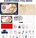 ROKR Miniature Pinball Machine-3D Wooden Puzzles for Adults-DIY Wood Model Kits for Adults-Toy Gifts for Ages 14 and Up