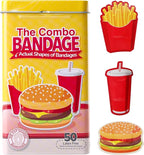 BioSwiss Bandages, Combo Meal Shaped Self Adhesive Bandage, Latex Free Sterile Wound Care, Fun First Aid Kit Supplies for Kids, 50 Count