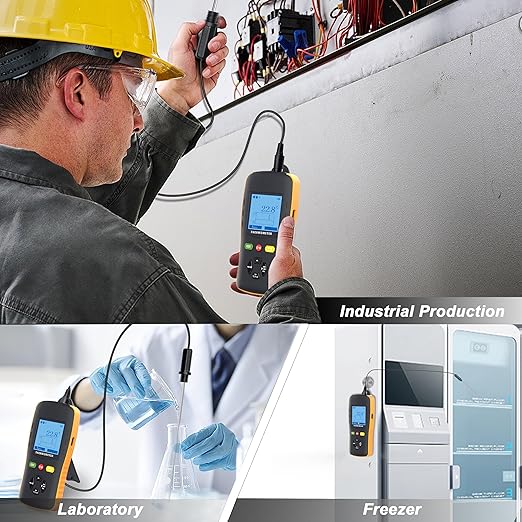 Tzone RTD Temperature Data Logger USB with Probe, PT100 Thermometer Logging Calibrated Digital Industrial Temp Logger with 61440 Recordings and Sound Alarm for Freezer Lab HVAC (-160℃ to 300℃)